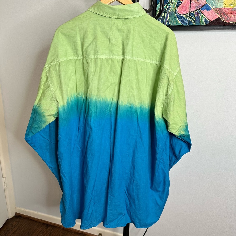 ASOS dip dyed shirt with side split and front pocket. NWT. Blue and green. - Picture 9 of 9